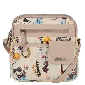 MultiSac North/South Zip in Cream with Catalina Floral Crossbody Bag Purse